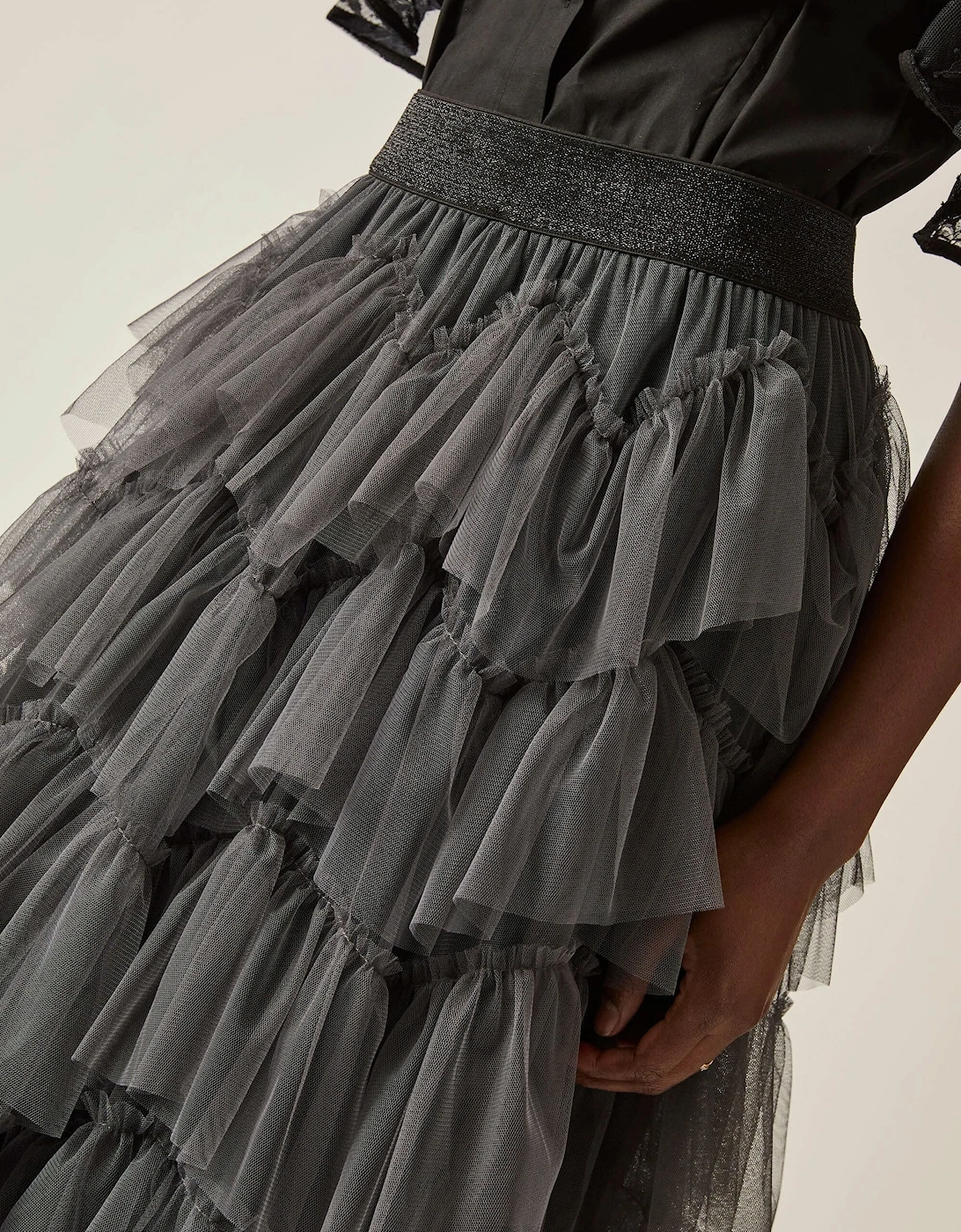Organza Ruffle Grey Skirt - VIP