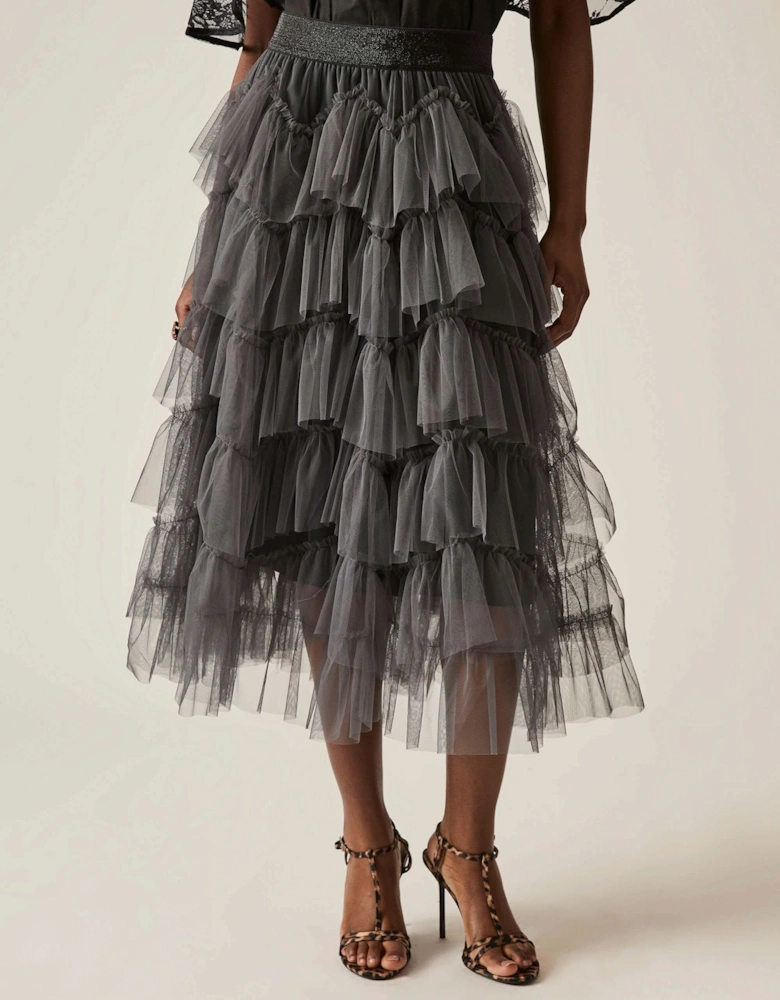 Organza Ruffle Grey Skirt - VIP