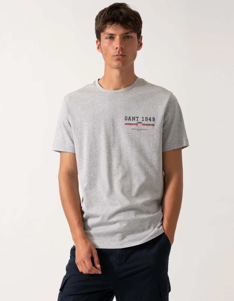 Mens Graphic Short Sleeve T-Shirt - 93 Grey Melange