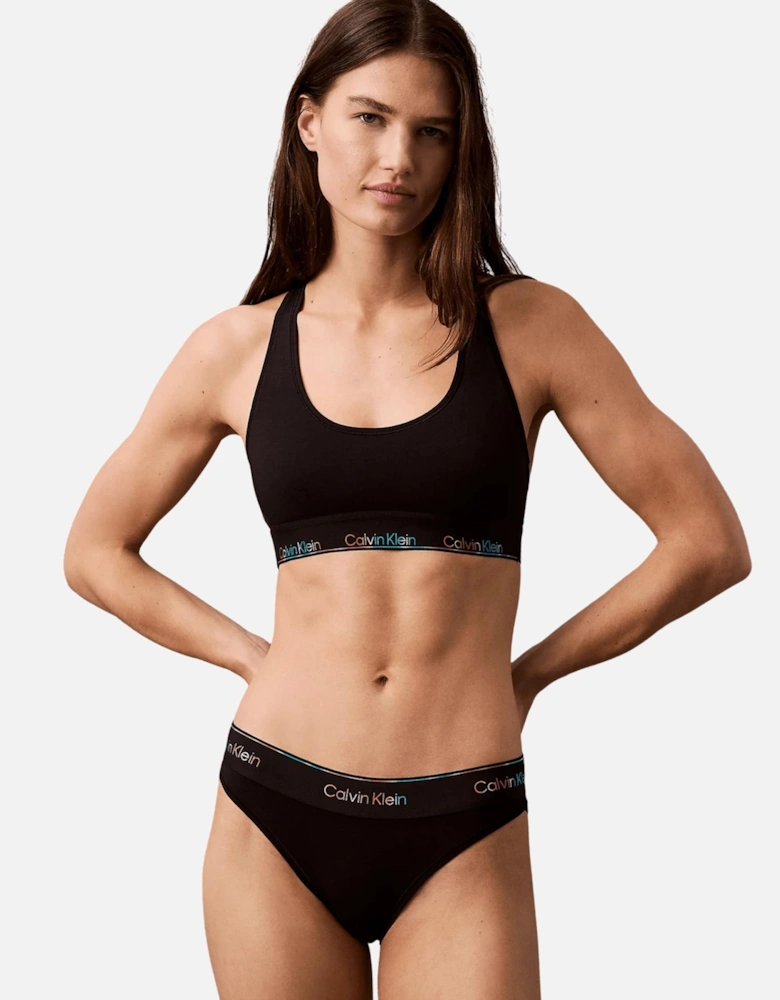 Icon Cotton Modal Unlined Bralette, Black/Pride