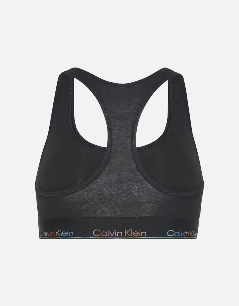 Icon Cotton Modal Unlined Bralette, Black/Pride