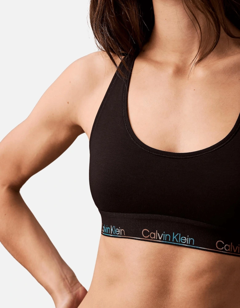 Icon Cotton Modal Unlined Bralette, Black/Pride