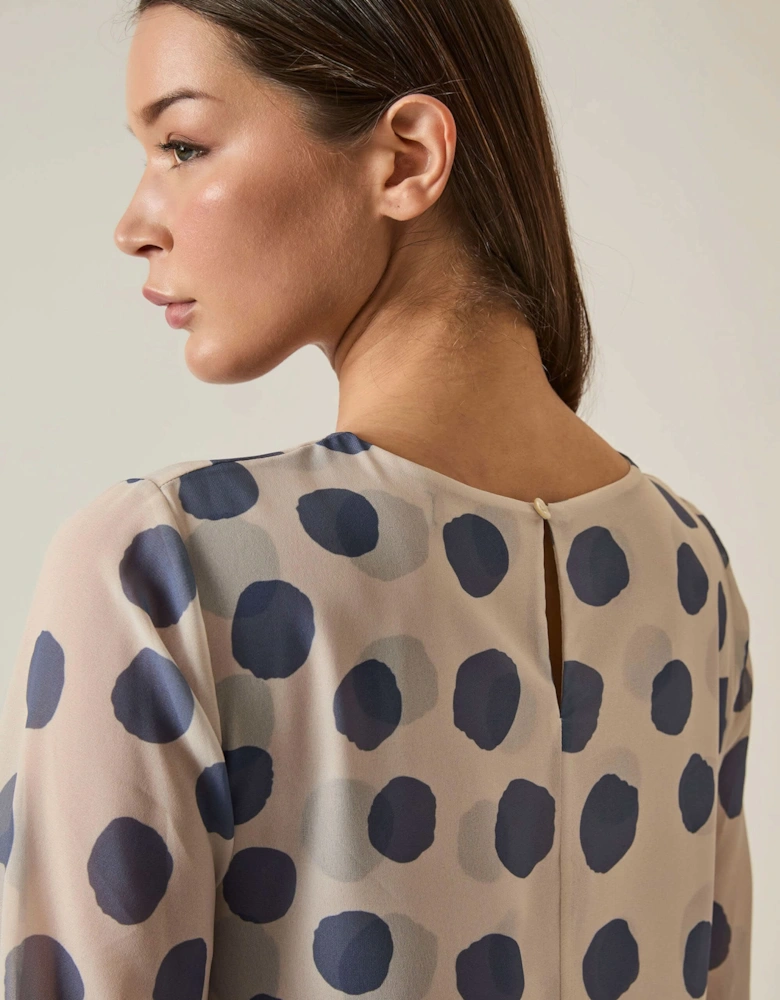 Blue-Cream Polka Dot Dress - VIP