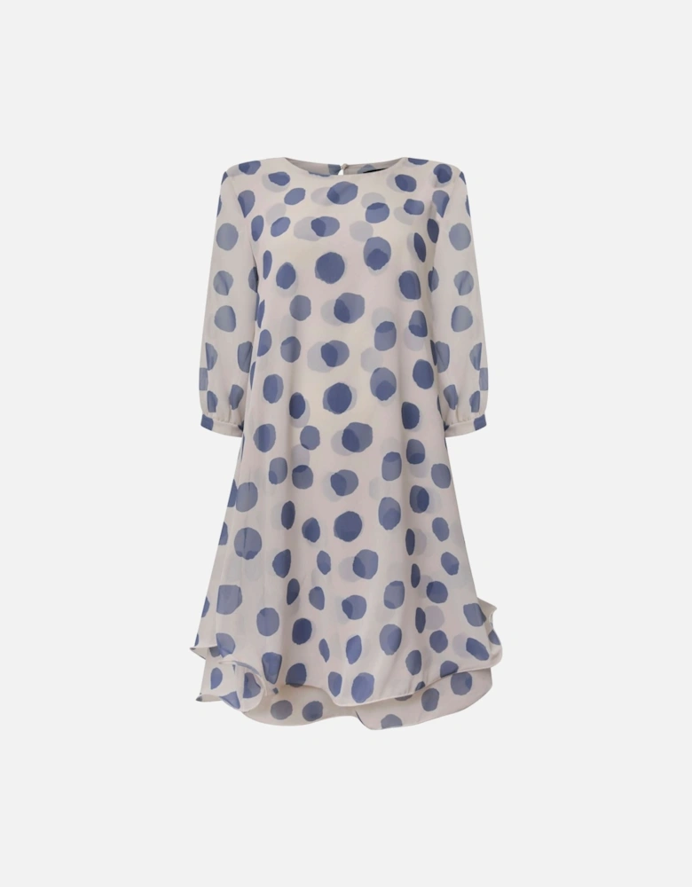 Blue-Cream Polka Dot Dress - VIP