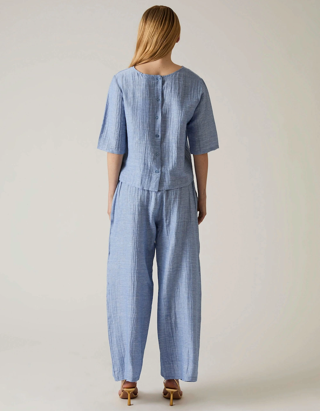 Blue Back Button Top - VIP