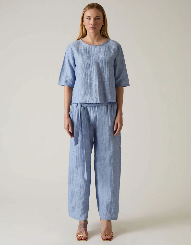 Blue Back Button Top - VIP