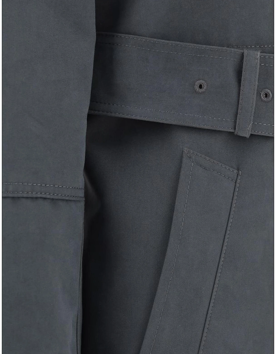 Double-Breasted Trench Coat with Archivio Check Lining Women - Gray
