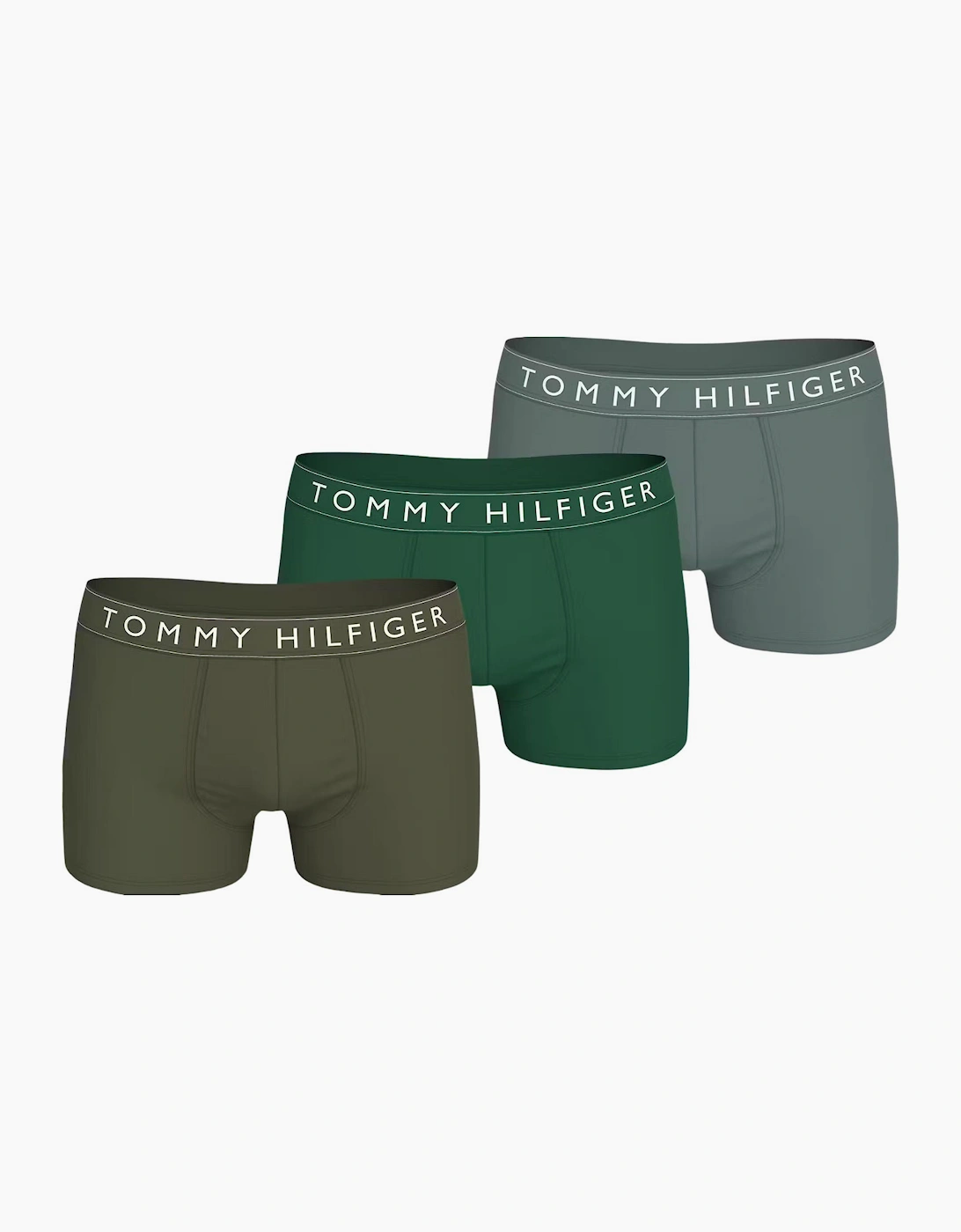 Tommy Hilfiger Men's Tan 3-Pack Retro Logo Boxer Trunks, Olive/Green  35/34/32 L
