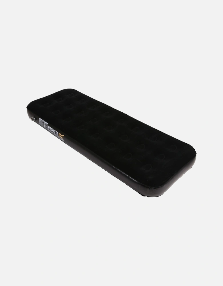 Flock Finish Camping Inflatable Single 185 x 75 x 21cm Airbed - Black