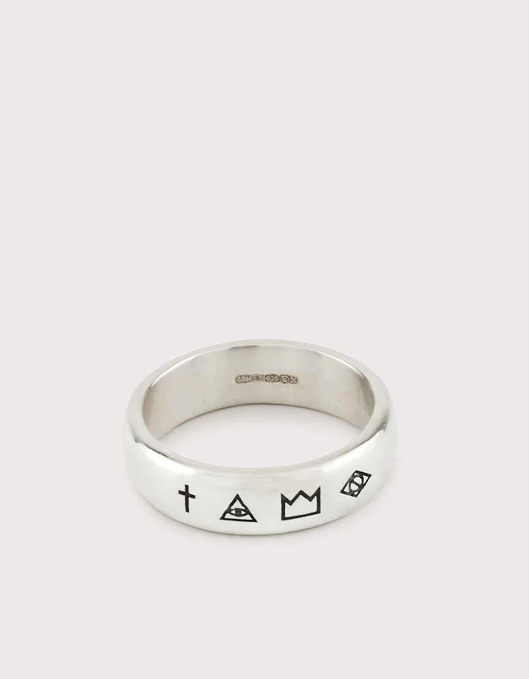 Silver 4 Symbols Ring