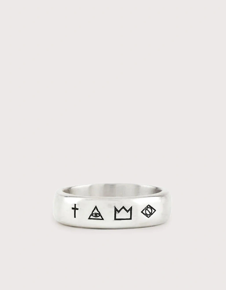 Silver 4 Symbols Ring