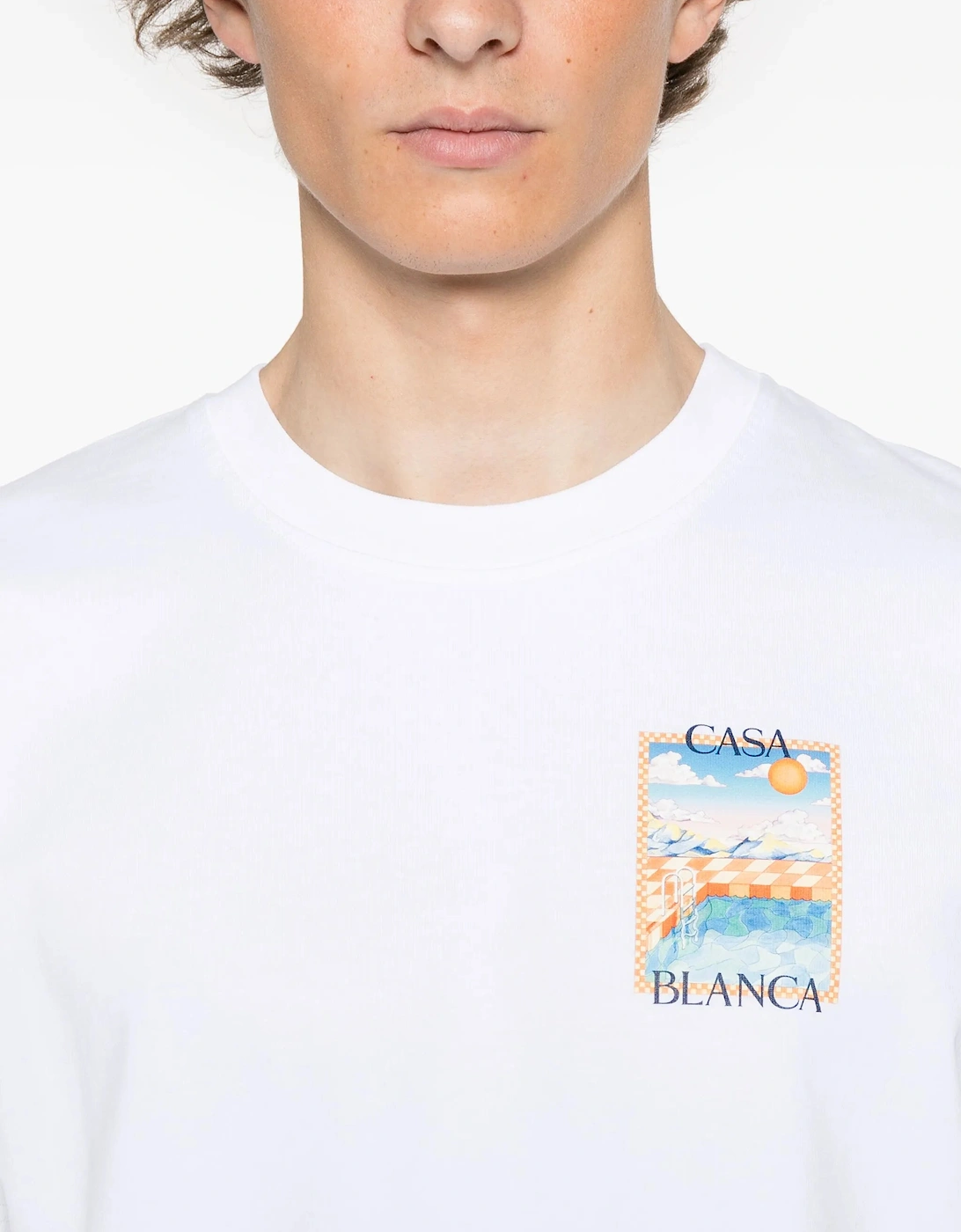Surreal Pool Printed T-Shirt in White