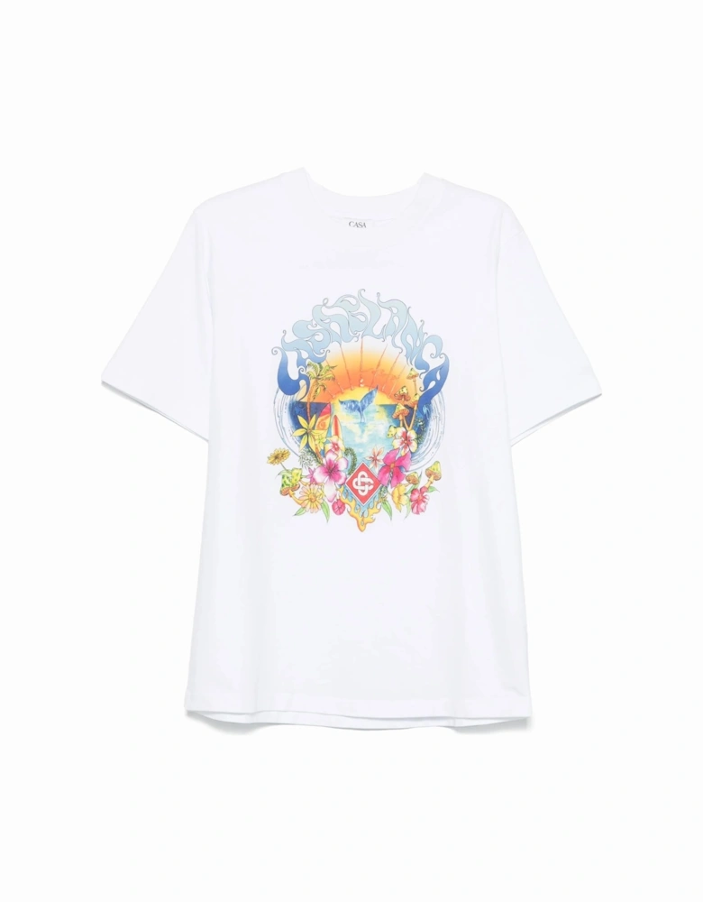 Surf Trip Printed T-Shirt in White