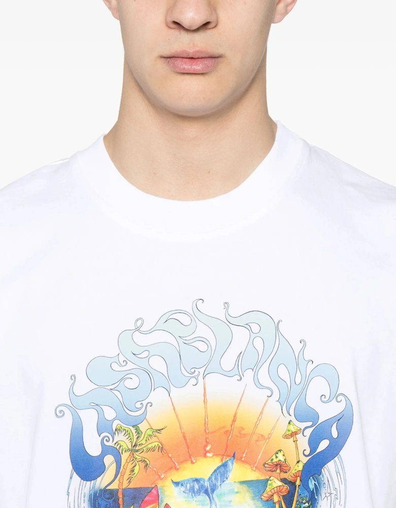 Surf Trip Printed T-Shirt in White