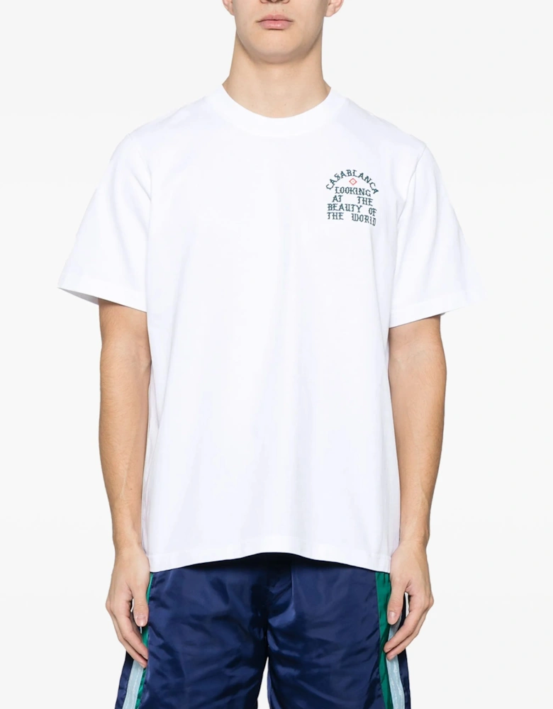 Looking at the Beauty of the World Printed T-Shirt in White