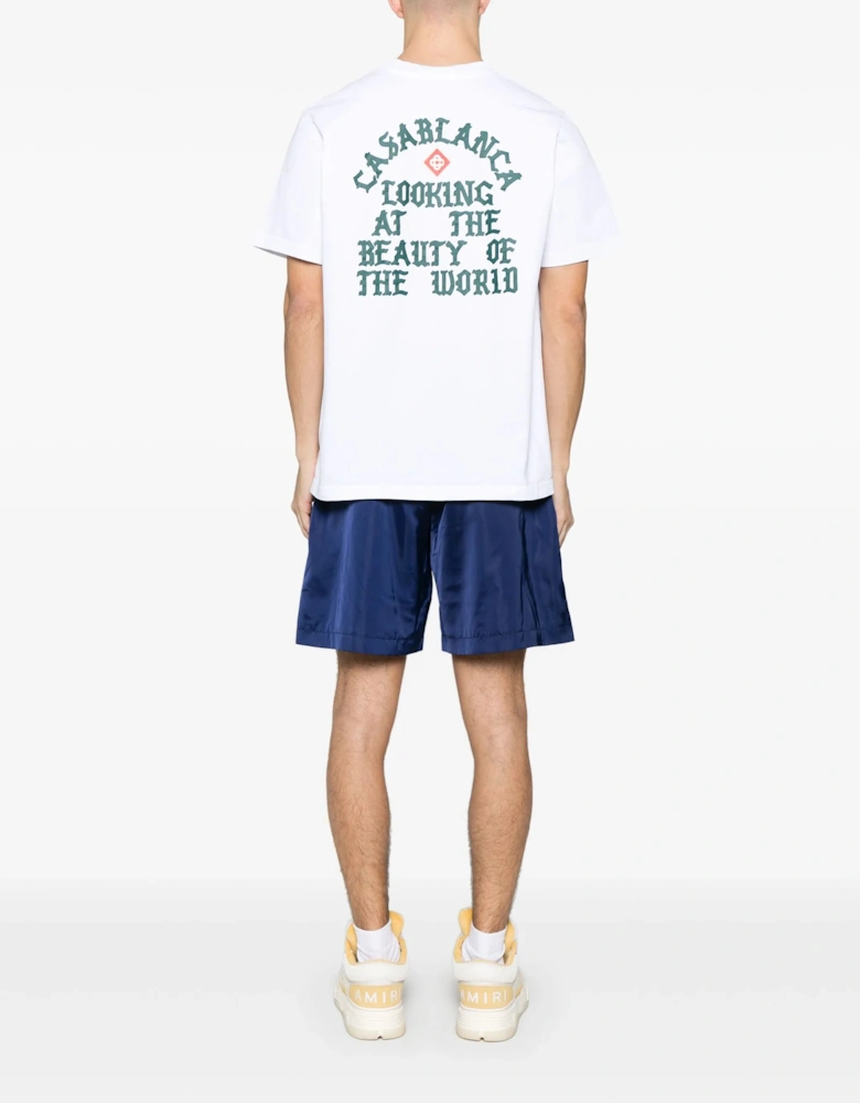 Looking at the Beauty of the World Printed T-Shirt in White