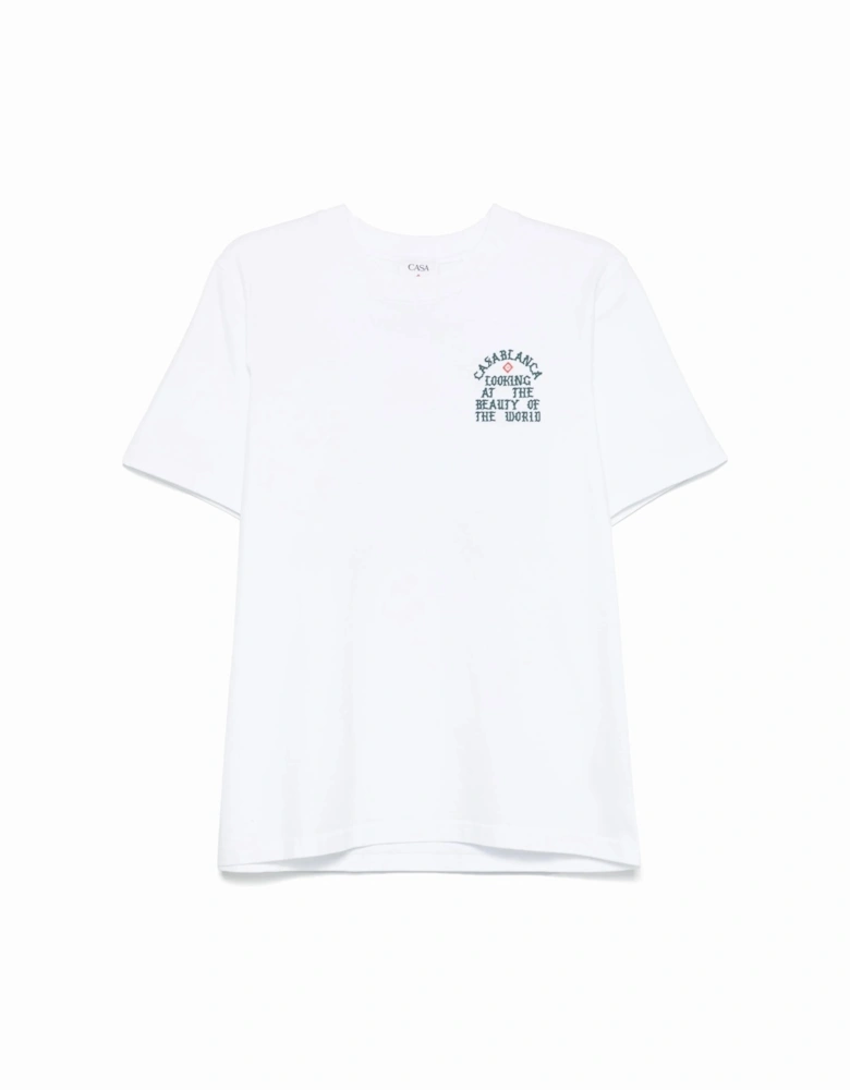 Looking at the Beauty of the World Printed T-Shirt in White