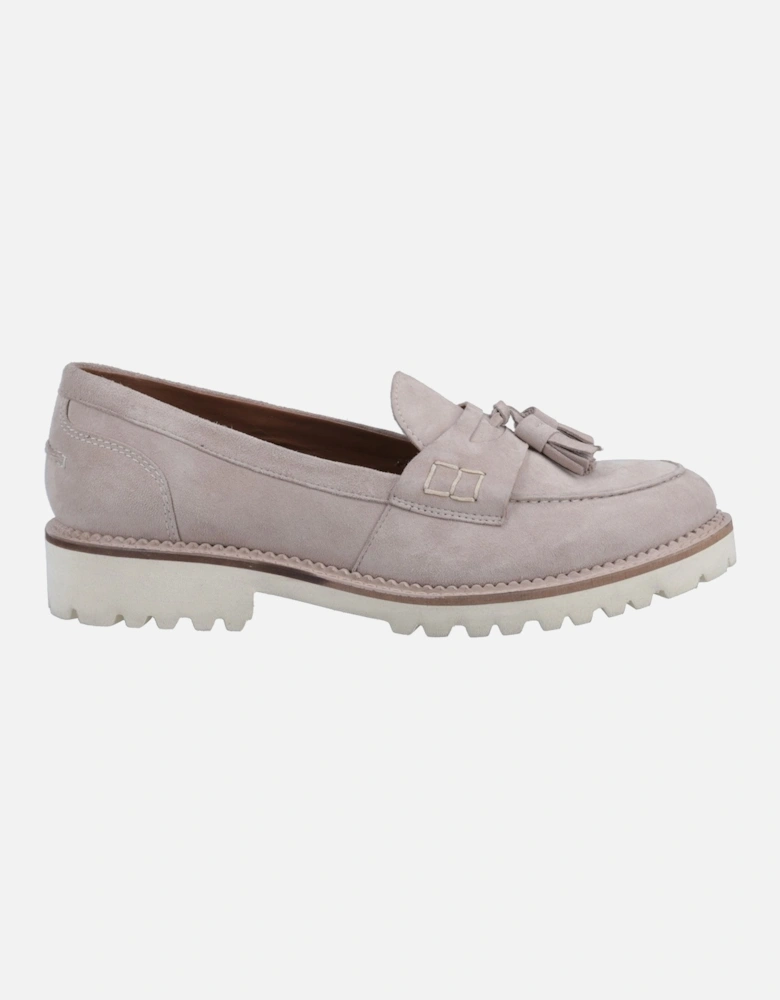 Ginny Suede Loafer Womens Slip On Shoes in Taupe