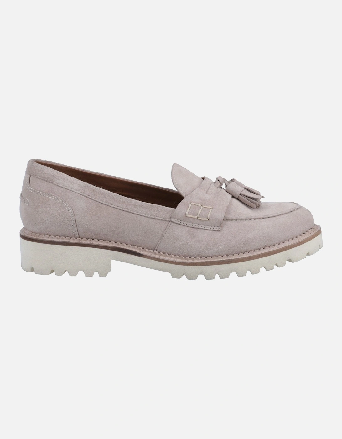 Ginny Suede Loafer Womens Slip On Shoes in Taupe