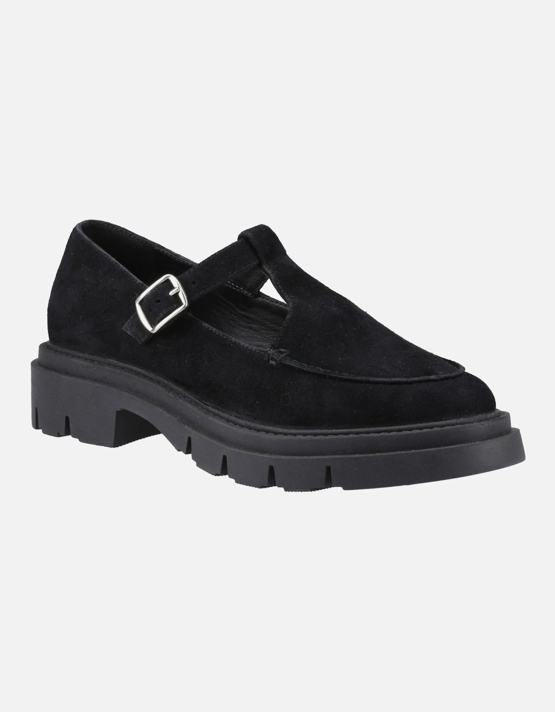 Womens Slip On Nella T-Bar Shoe in Black, 6 of 5