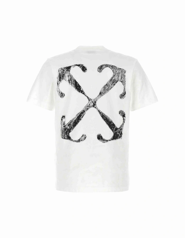 Scratch Arrow Slim White T-Shirt