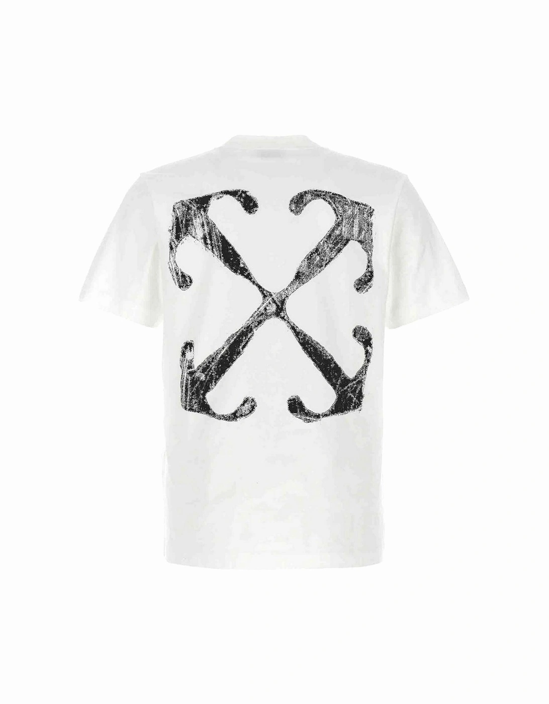 Scratch Arrow Slim White T-Shirt