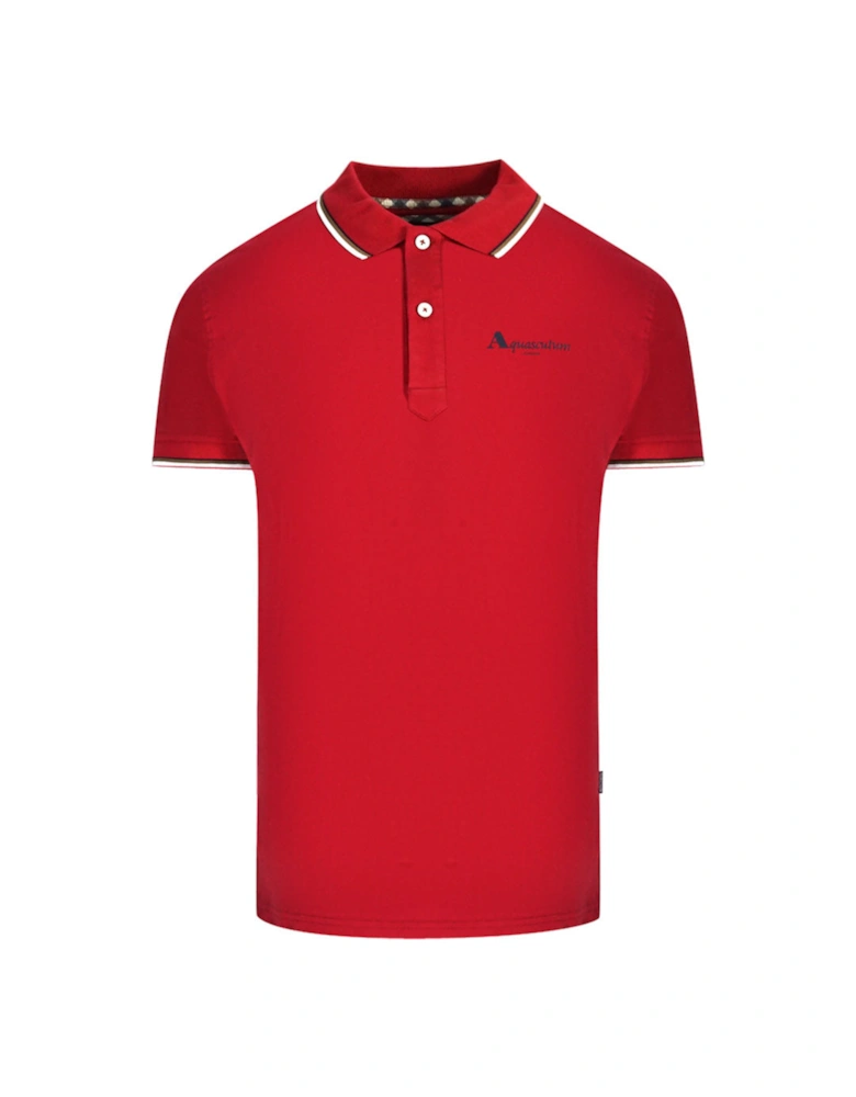 London Tipped Red Polo Shirt