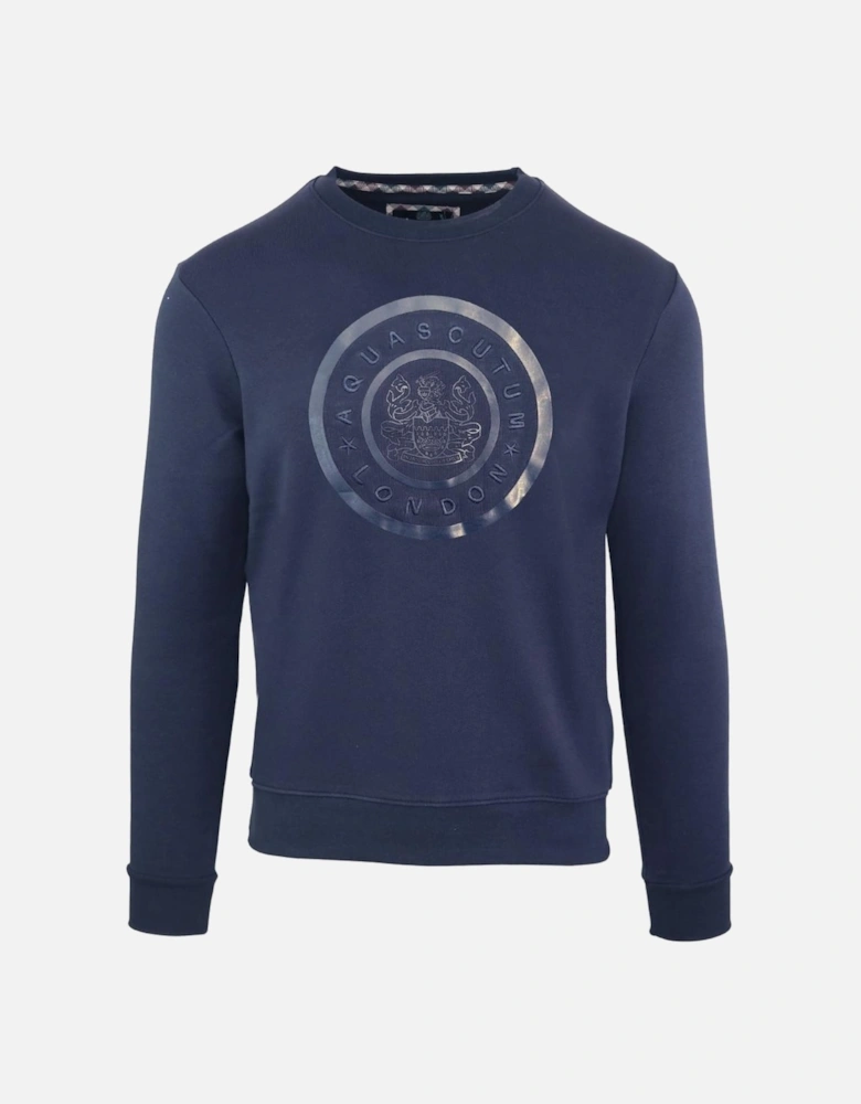 Monotone Large Circle Logo Navy Sweatshirt
