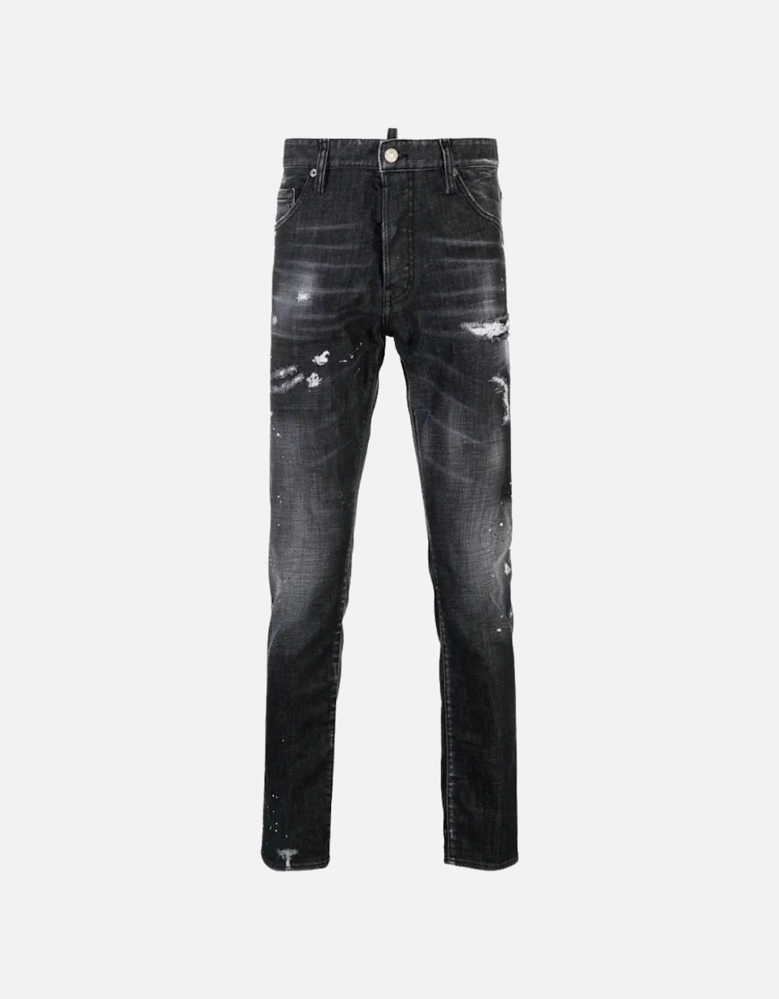 Cool Guy Jean Black Paint Splattered Ripped Wash Jeans, 5 of 4