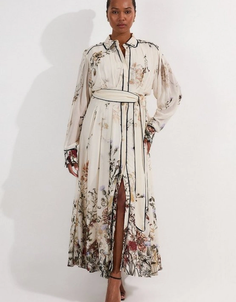 Lydia Millen Plus Size Viscose Woven Floral Shirt Woven Midi Dress