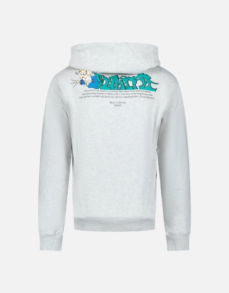 Off Graffiti Print Grey Slim Hoodie