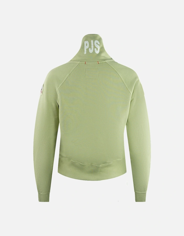Stand Tisane Green Half-Zip Crop Sweatshirt