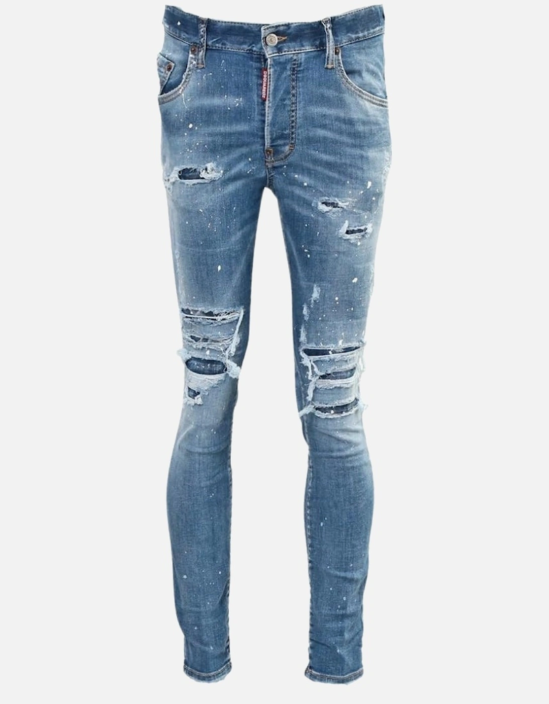 Super Twinky Jean Paint Splash Reinforced Ripped Blue Jeans, 5 of 4