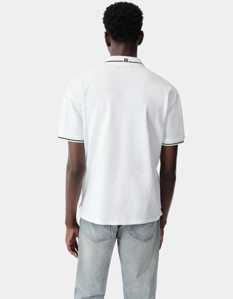 SOLID SHORT SLEEVE MA LOGO POLO WHITE