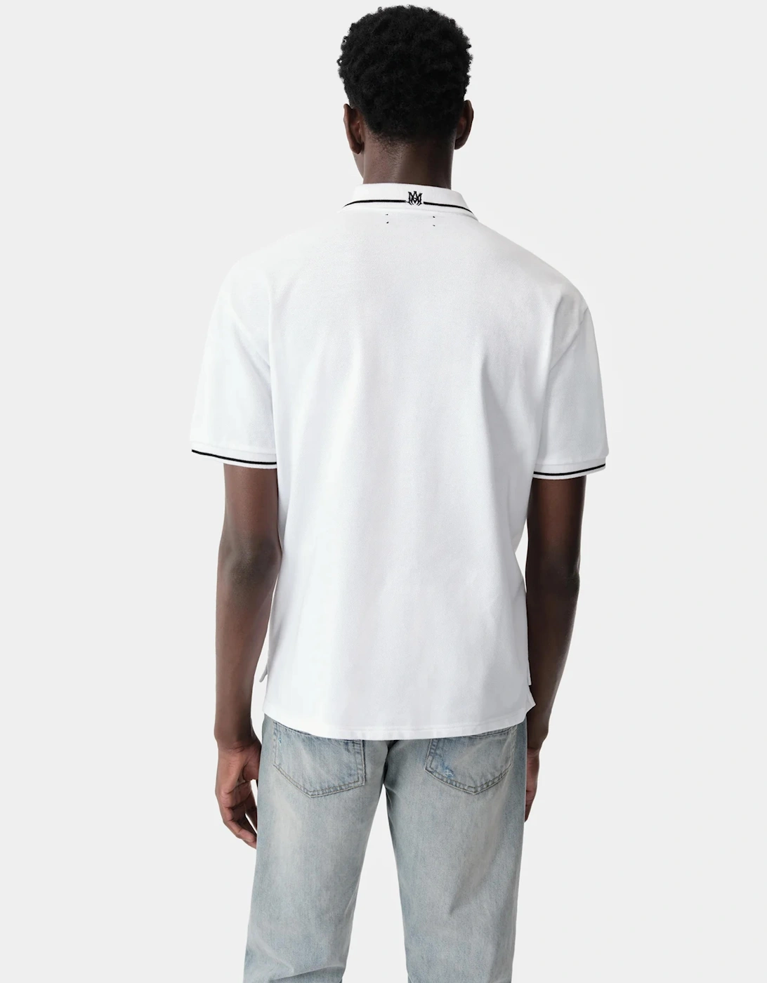 SOLID SHORT SLEEVE MA LOGO POLO WHITE