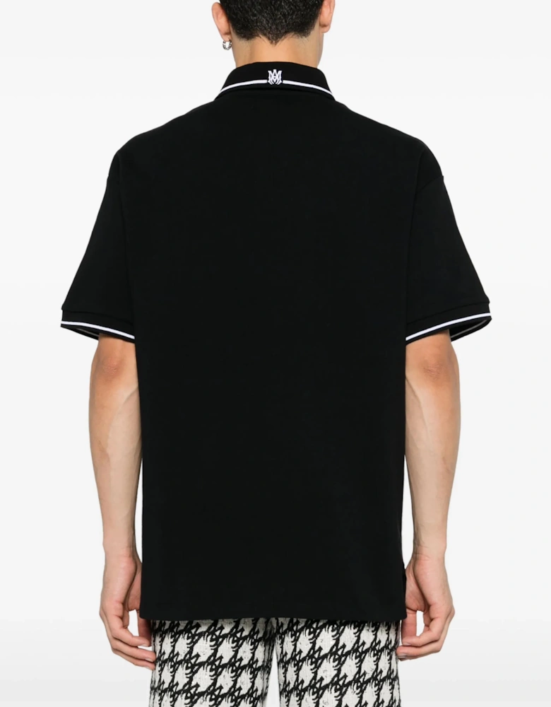 SOLID SHORT SLEEVE MA LOGO POLO BLACK