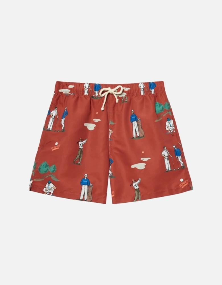 Golf Ruby Red Swim Trunks