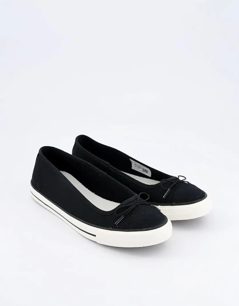 Womens Chuck Taylor All Star Dainty Ballerina Canvas Slip/Egret/ - Black