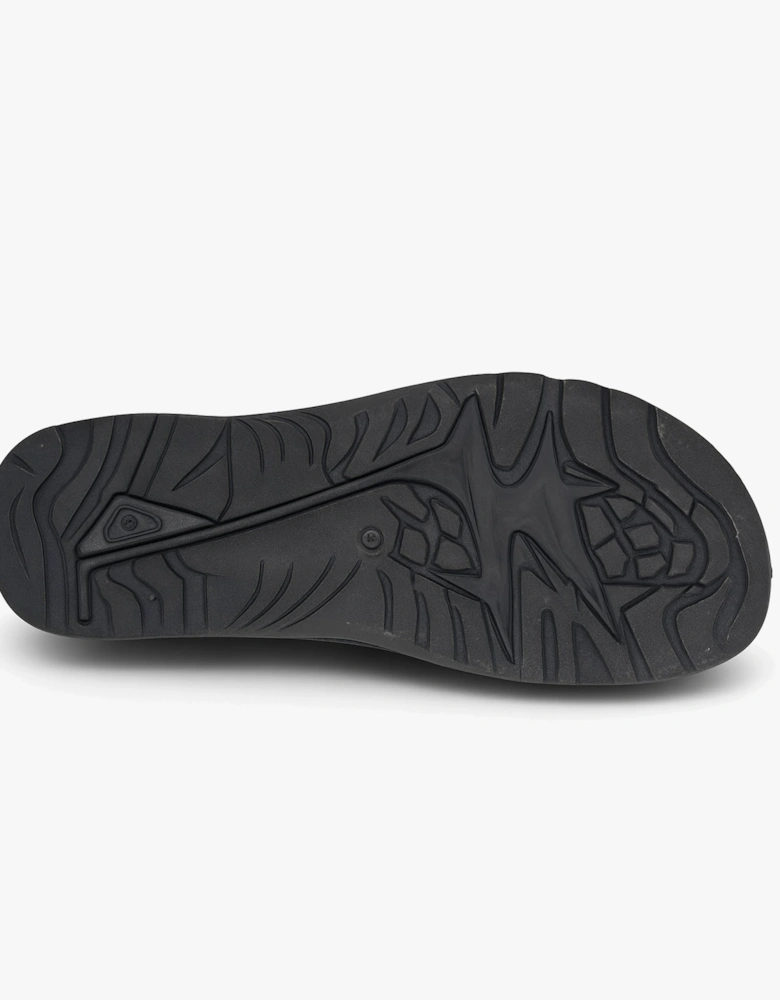 Black PU 3 Touch Fastening Adjustable Sports Sandal