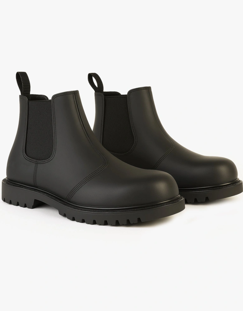 M539A Unisex Leather Chelsea Safety Boots Black