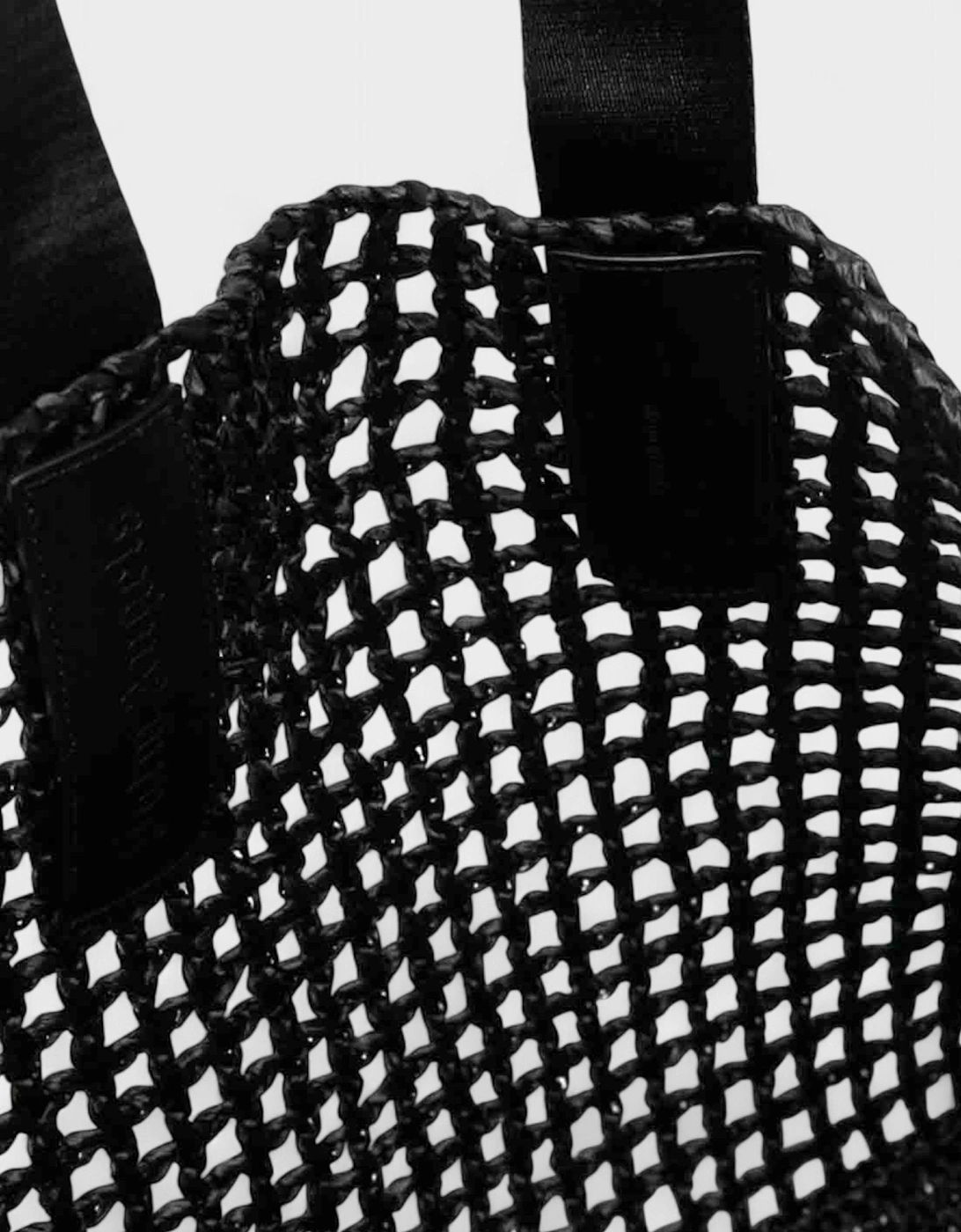 Raffia Tote Bag Black