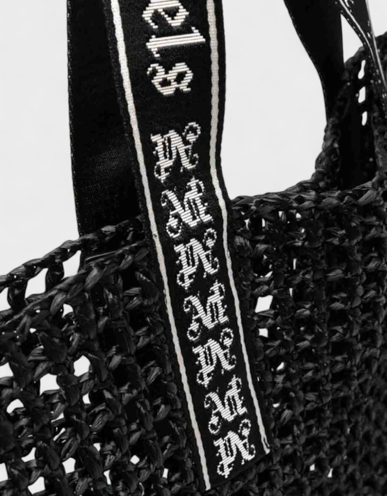 Raffia Tote Bag Black
