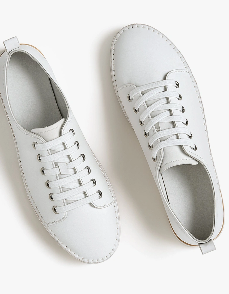 L988G 5-Eye Lace Womens Leather Shoes White
