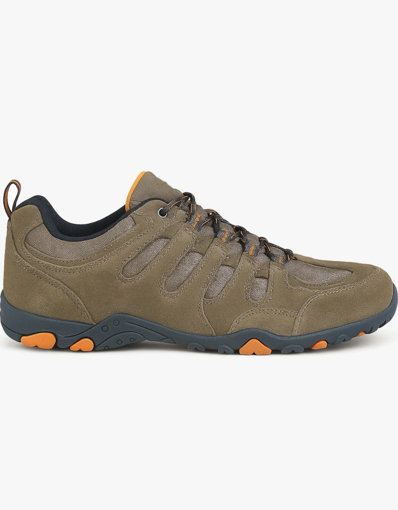 QUADRA II Mens Leather Trail Shoe Taupe/Burnt Orange