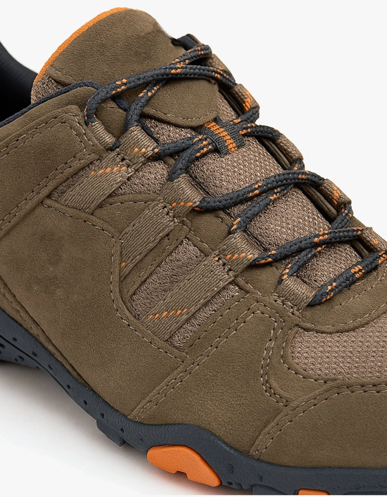 QUADRA II Mens Leather Trail Shoe Taupe/Burnt Orange
