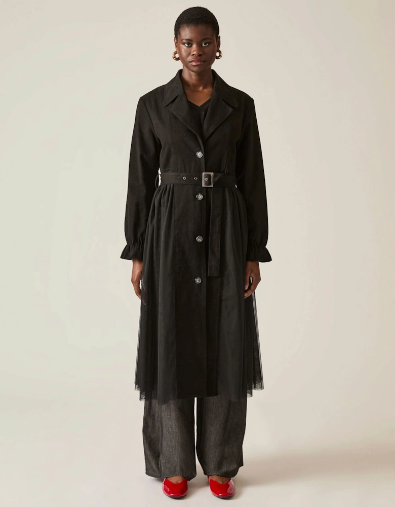 Cotton Tulle Black Trench - VIP