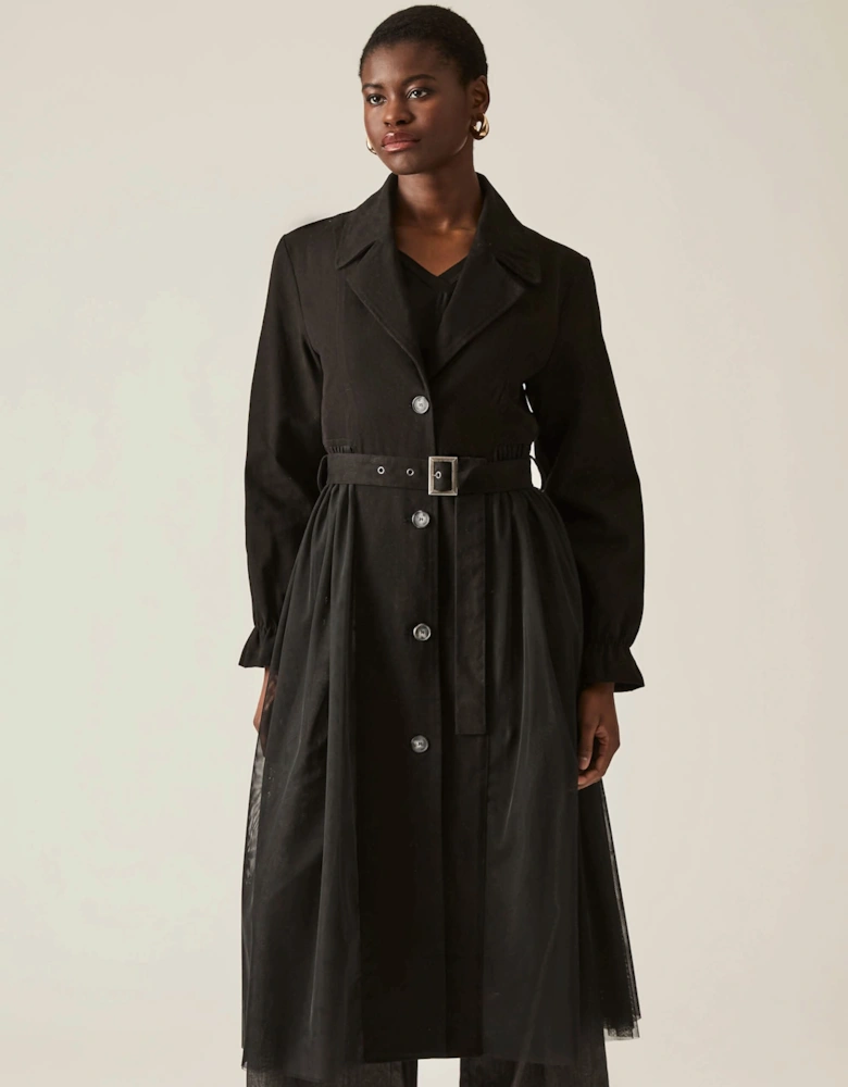 Cotton Tulle Black Trench - VIP