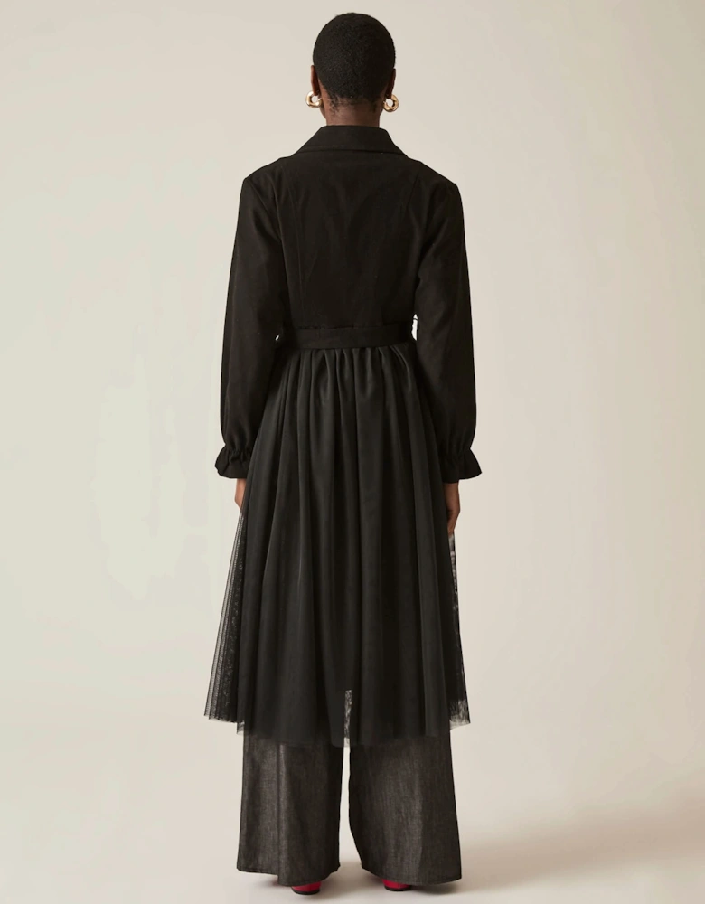 Cotton Tulle Black Trench - VIP