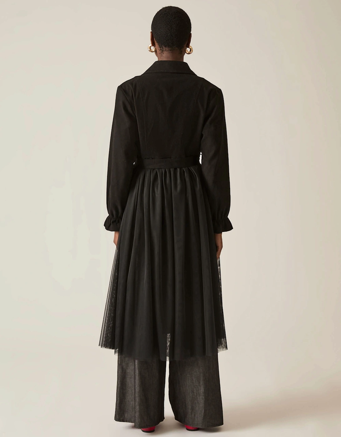 Cotton Tulle Black Trench - VIP