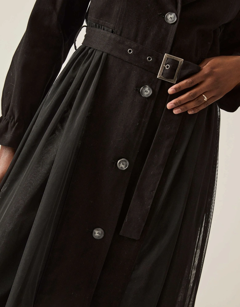 Cotton Tulle Black Trench - VIP